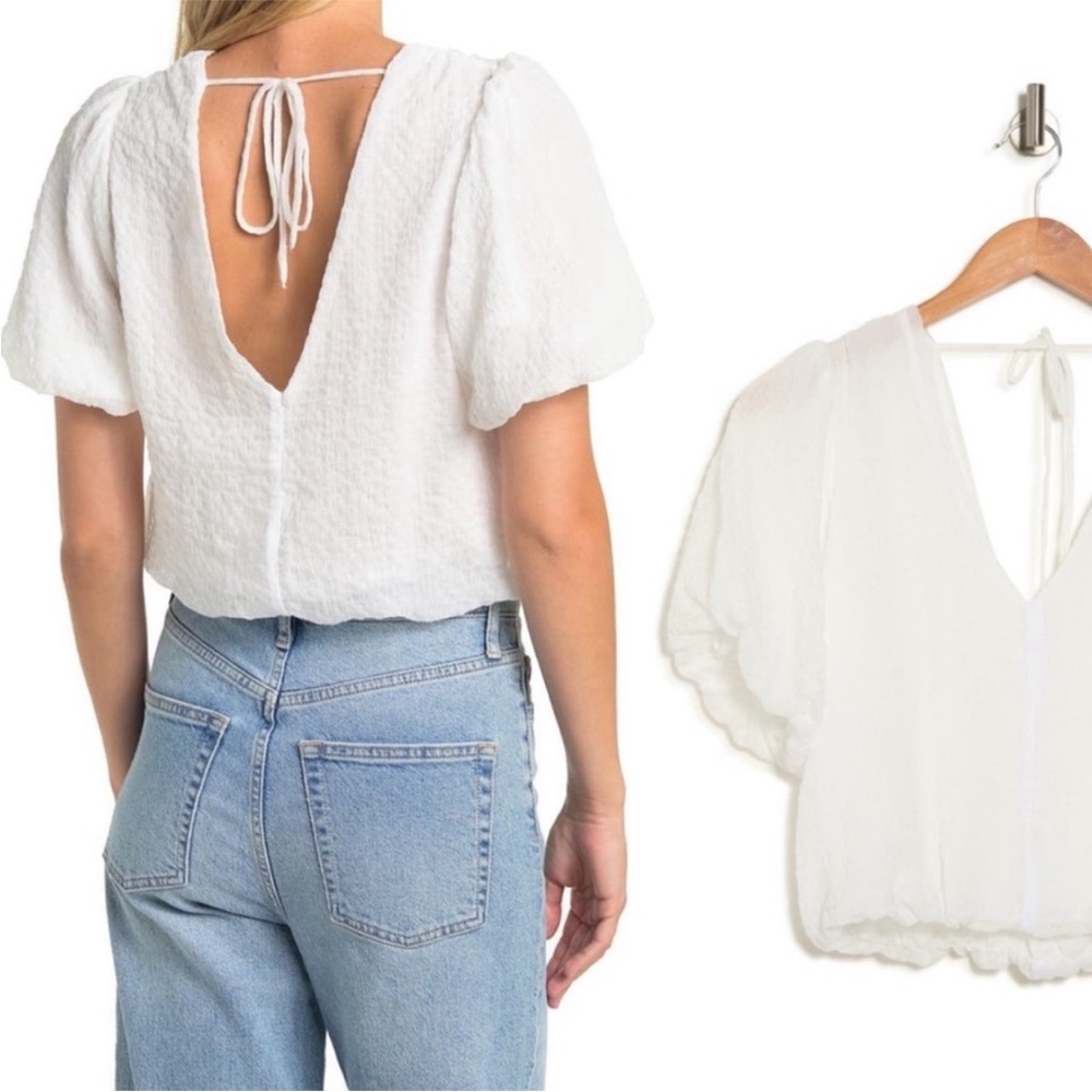 NWT ASTR the Label, Bubble Sleeve Gauze Top, Medium